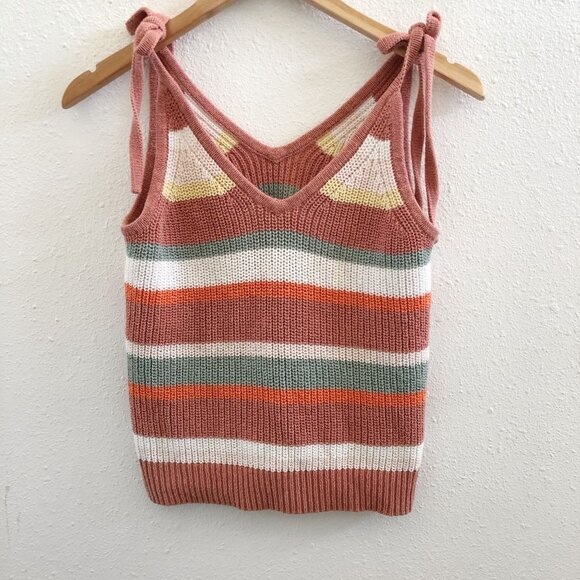MADEWELL Striped Grandfield Tie-Strap Sweater Tank No Size Tag Check Measurement - Picture 2 of 11